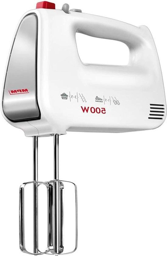 Impastatrice a 5 Velocità + Turbo Fili di Impastatura e Frusta in Acciaio Inox 500 W - MMR-19