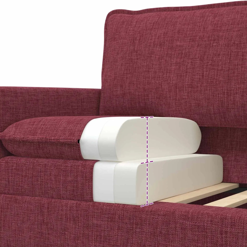 Set di divani 2 pz Rosso Vino Tessuto 3417122