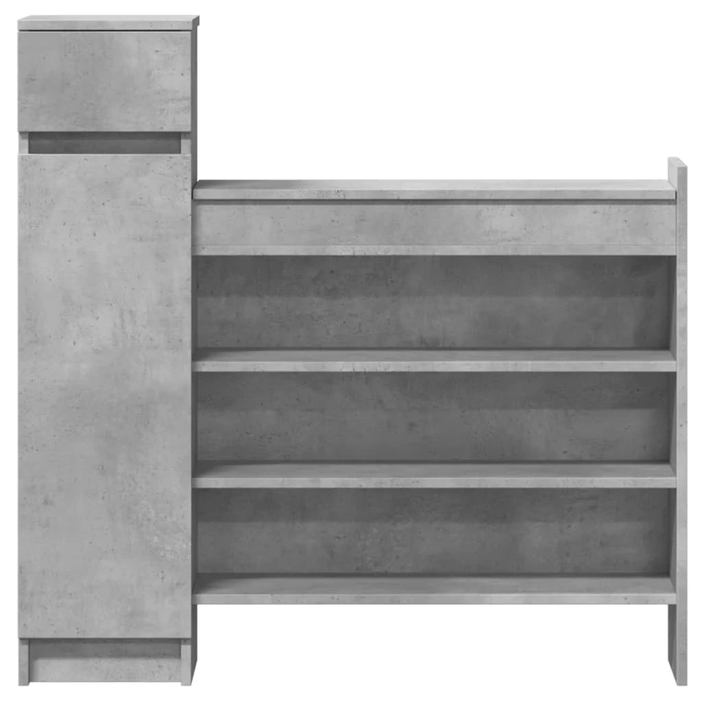 Scarpiera mobile contenitore per scarpe mobile per ingresso/corridoio/soggiorno legno ingegnerizzato grigio 02_0021859