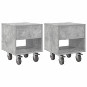 Set di 2 Comodini | Armadio da Notte | Mobiletto da notte Grigio cemento 40,5 x 40 x 48 cm