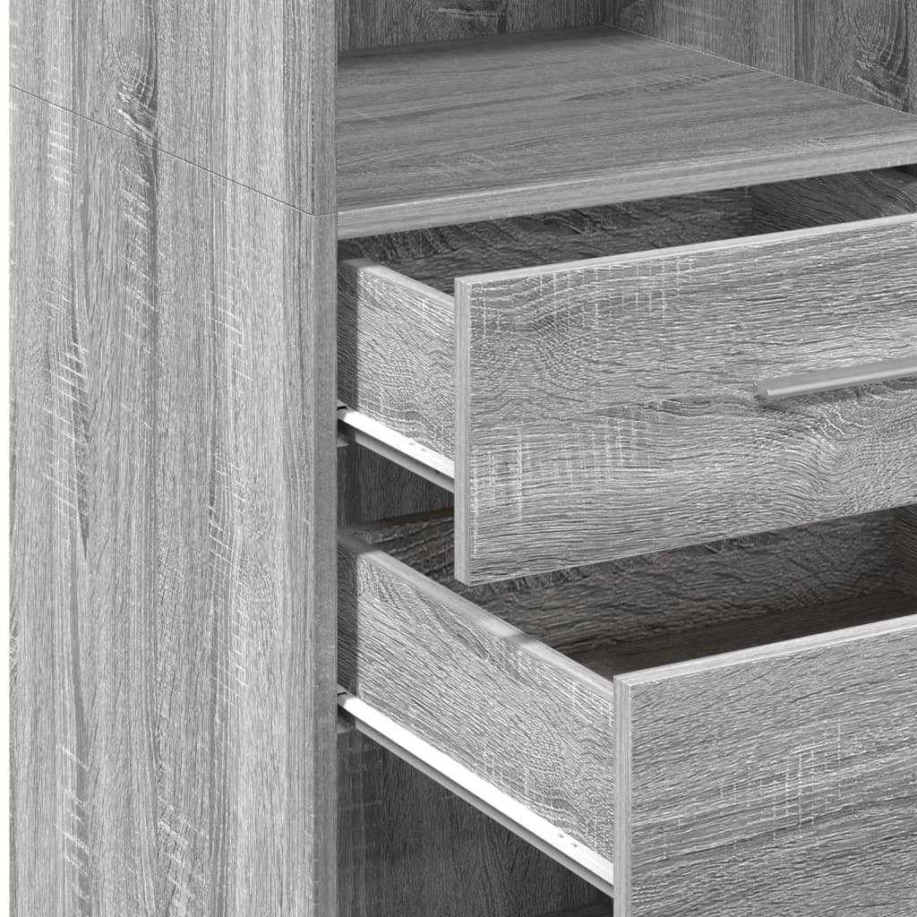 Buffet credenza cassettiera armadio mobile contenitore organizer cucina soggiorno salotto rovere Sonoma alto 45 x 42,5 x 124 cm legno ingegnerizzato grigio 02_0035367