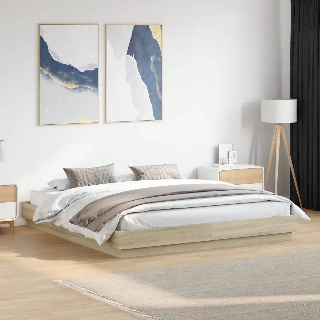 Giroletto-Struttura Letto Rovere Sonoma 180x200 cm in Legno Multistrato 301009