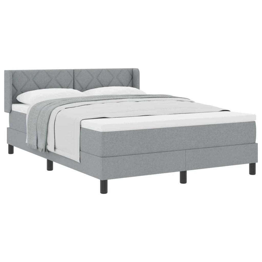 Letto box spring con materasso Grigio chiaro 140 x 190 cm 3341160