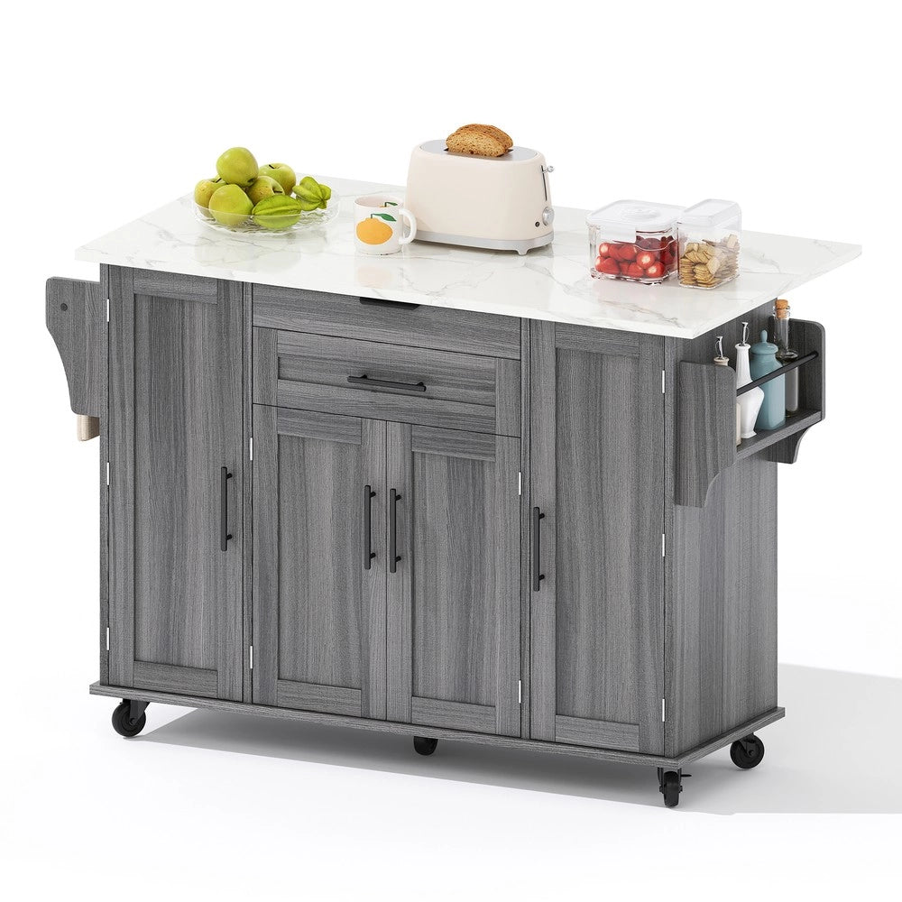 Isola Cucina con Piano Estraibile e Cassetto ¨C Xylo ¨C 120x45 cm, Legno