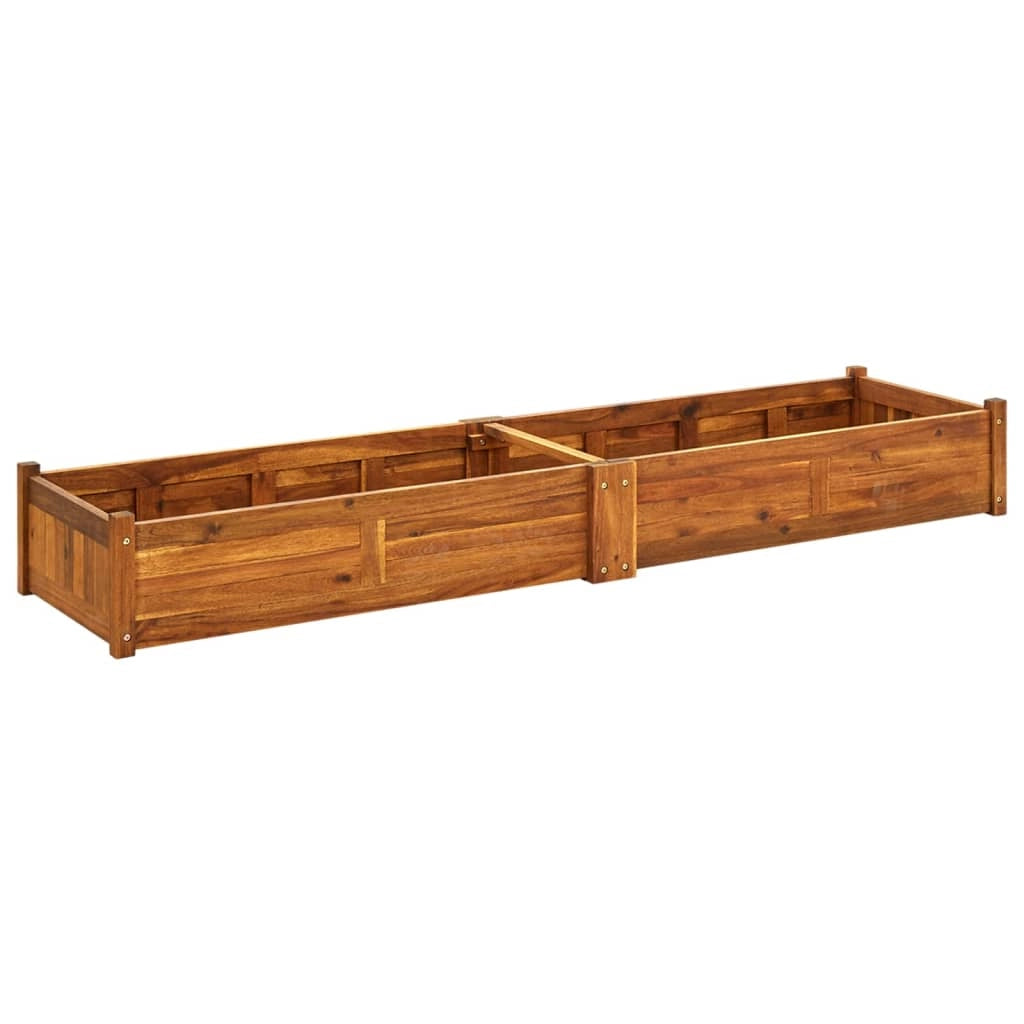 Fioriera rialzata per piante e fiori giardino 200 x 50 x 25 cm legno di acacia 02_0001187