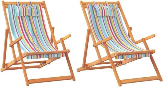 Set di Sedie da Campeggio Inclinabili da 2 - Sedie da Giardino Multicolore per Camping, Terrazza e Giardino