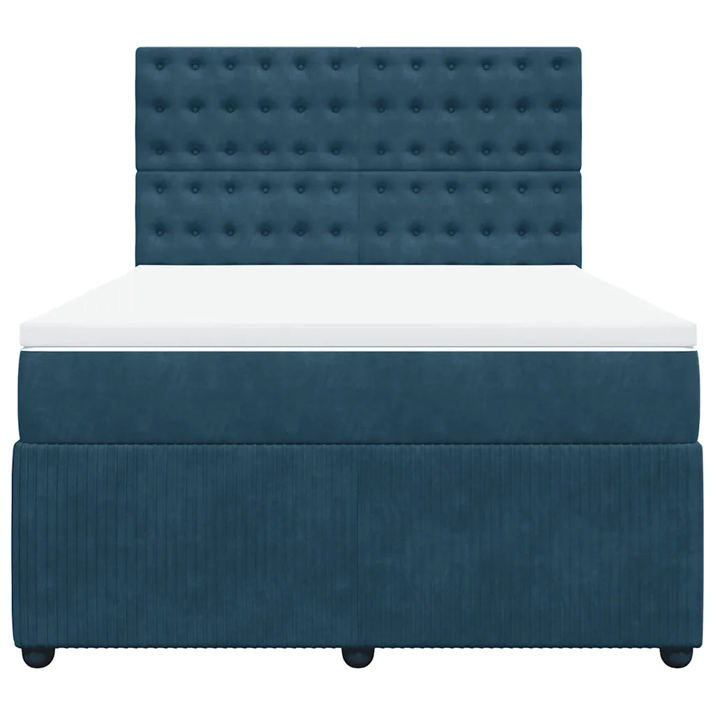 Giroletto a Molle con Materasso Blu 160x200 cm in Velluto 3294698