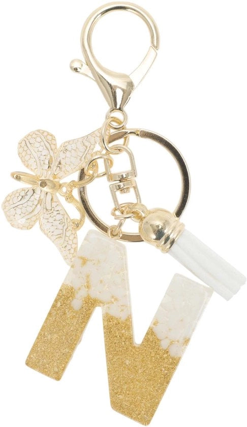 Serratura con Farfalla - Serratura per Ragazze - Serratura Lettera N - Vernice/Legante - 9,3 cm - Duraturo e Resistenente alla Luce