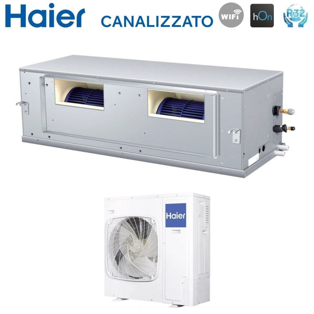 Climatizzatore Condizionatore Haier Inverter Canalizzato Canalizzabile Alta Prevalenza 48000 Btu ADH140H1ERG Monofase R-32 Wi-Fi Optional Telecomando Infrarossi Haier YR-HRS01 + Ricevente RE-02