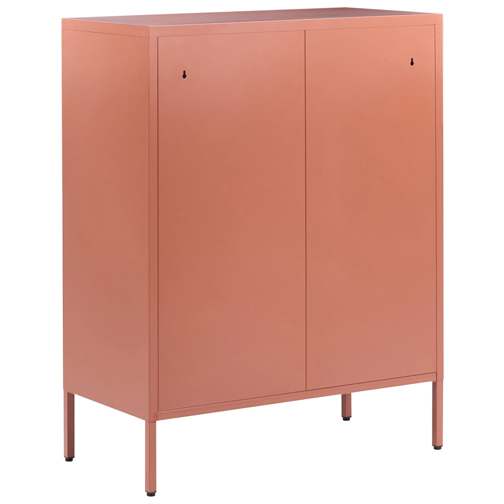 Credenza da ufficio in acciaio in stile industriale moderno 2 ante e 3 ripiani marrone dorato moderno contemporaneo ufficio