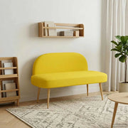 Panchina imbottita con schienale Giallo chiaro 110 x 60 x 76 cm