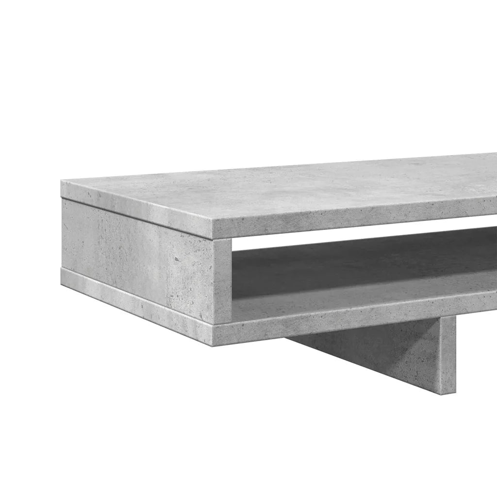 Supporto Monitor Grigio Cemento 100x27x15cm Legno Massello Pino 854754
