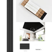 Trade Shop - Pannello Decorativo 3d Da Parete Nero 122x290 Cm Effetto Doghe In Ps Moderno -