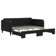 Divano letto | Sof¨¤ letto | Letto singolo Estraibile Nero 90x190 cm in Tessuto