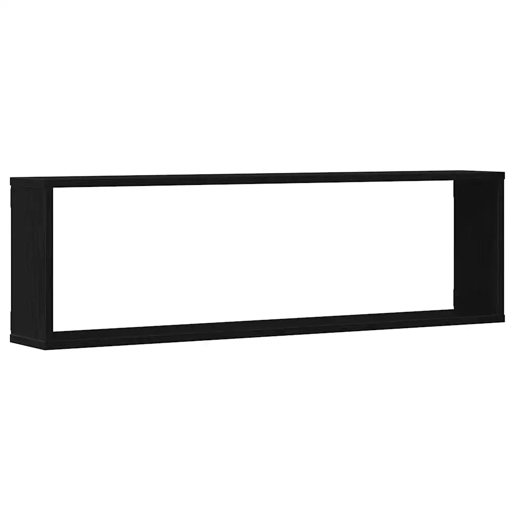 vidaXL Mensole Parete Cubo 2 pz Rovere Nero 100x15x30 cm Multistrato