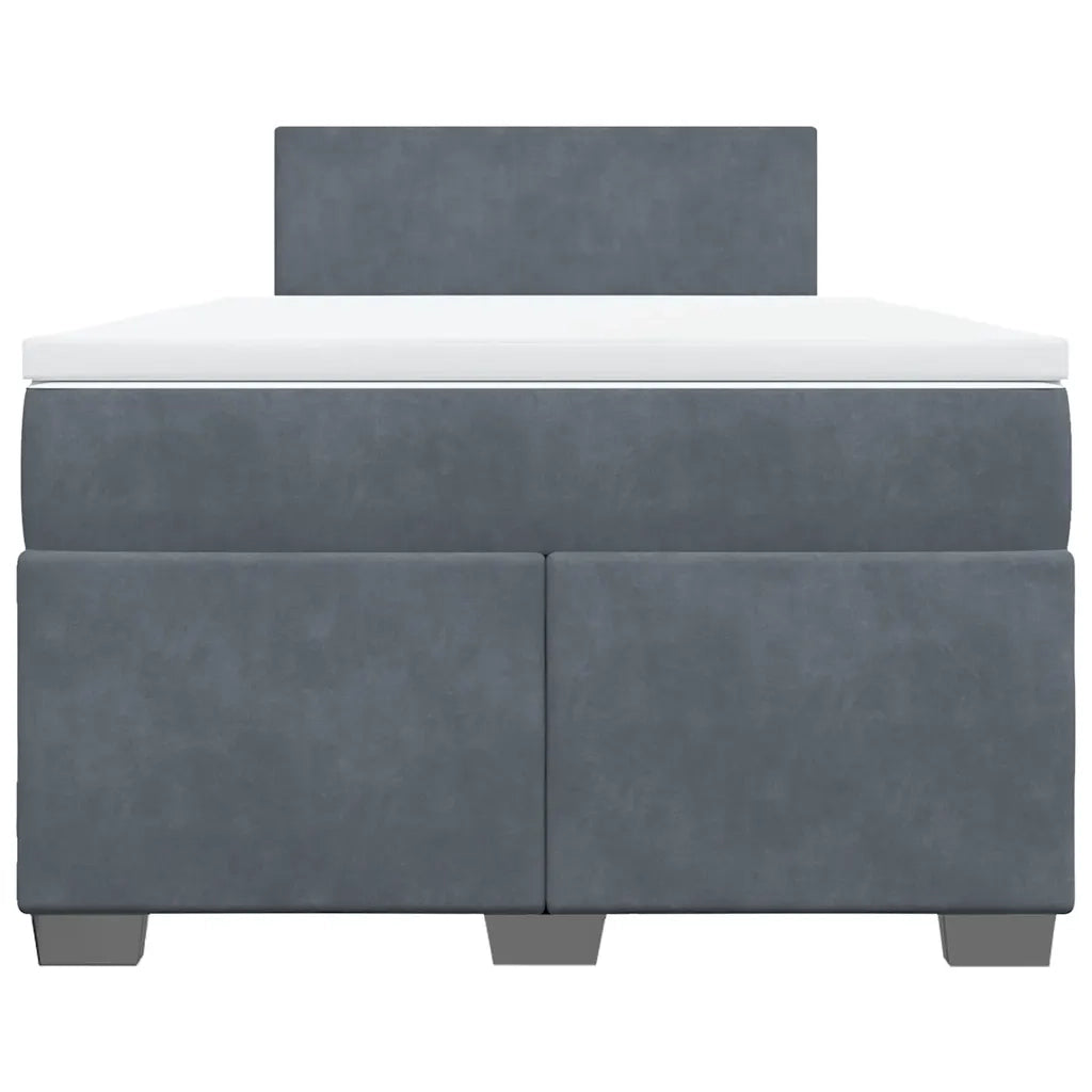 Giroletto a Molle con Materasso Grigio Scuro 120x200 cm Velluto