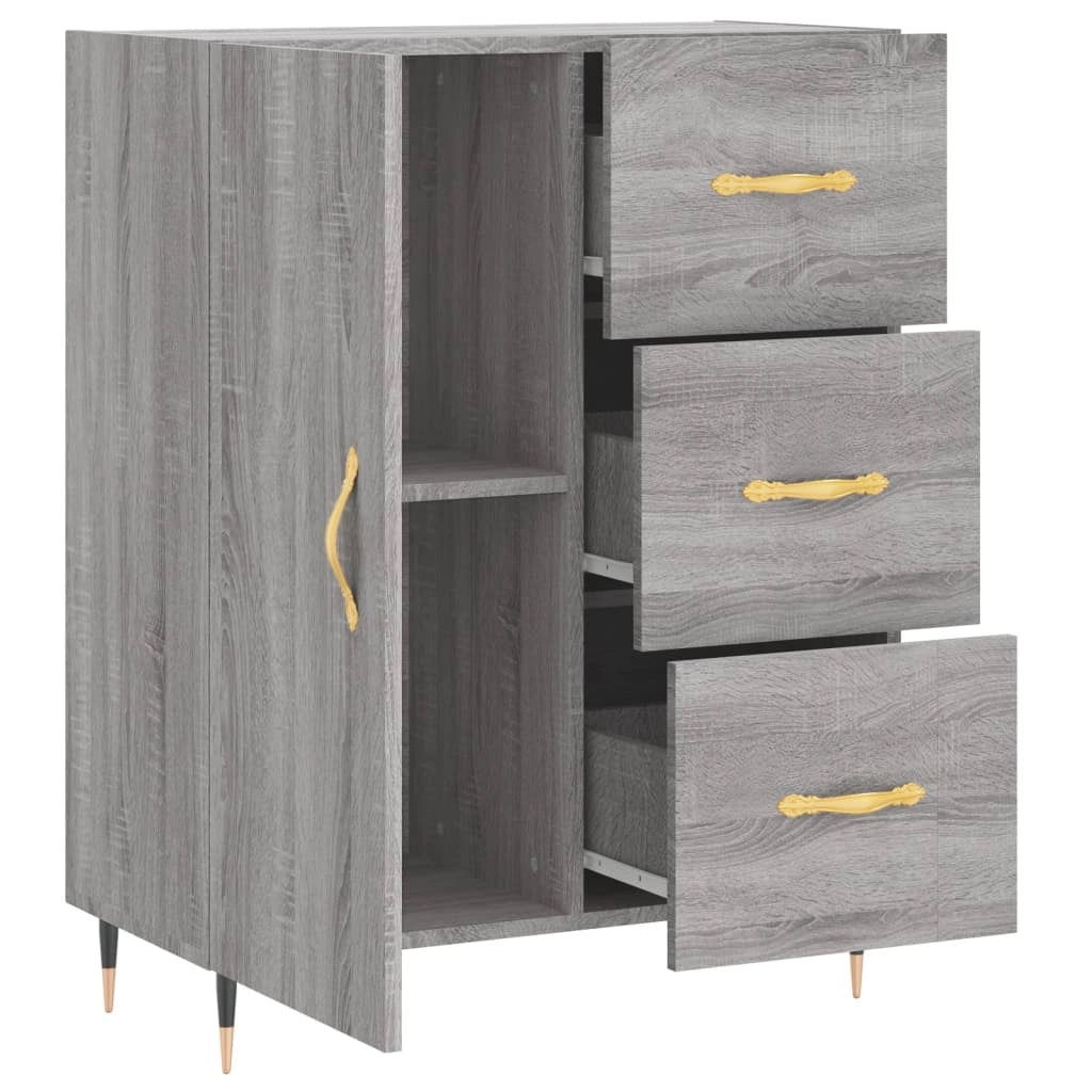 Buffet credenza cassettiera armadio mobile contenitore organizer cucina soggiorno Sonoma 69,5 x 34 x 90 cm legno ingegnerizzato grigio 02_0036443