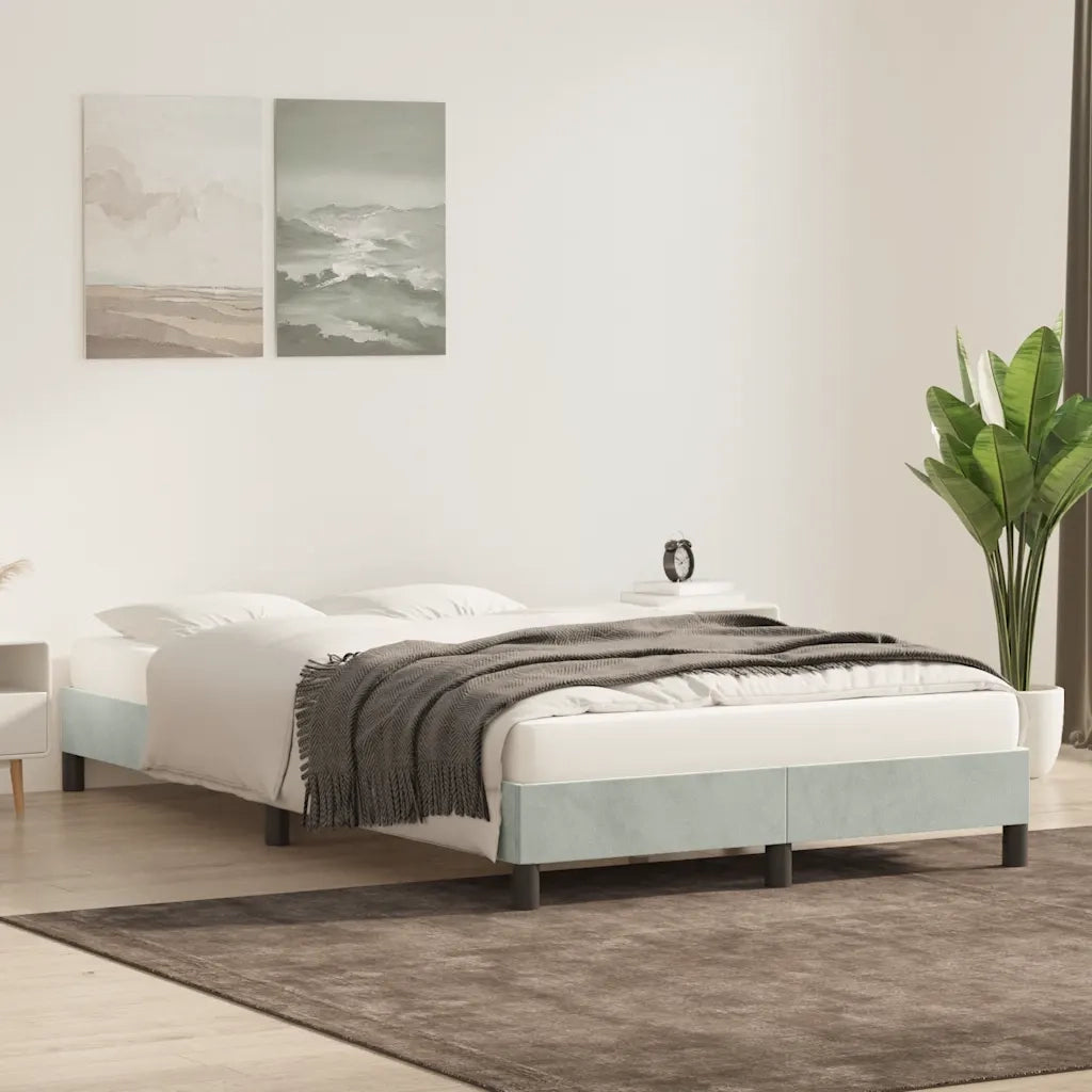 Giroletto senza Materasso-Struttura Letto Grigio Chiaro 80x220 cm Velluto