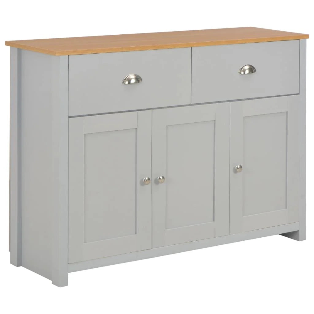 Credenza grigia mobiletto consolle mobile contenitore 112 cm 4402264