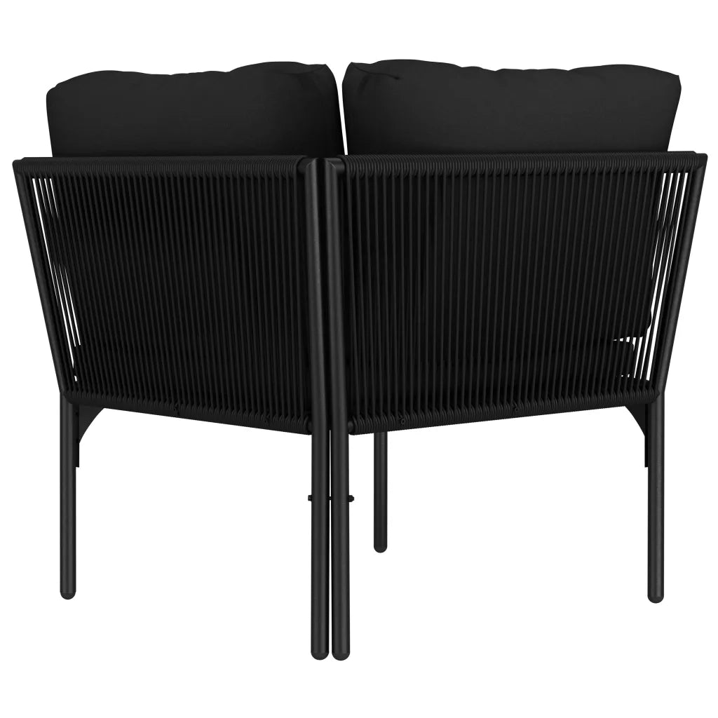 Set Divani da Giardino 6 pz con Cuscini Neri in PVC 48588