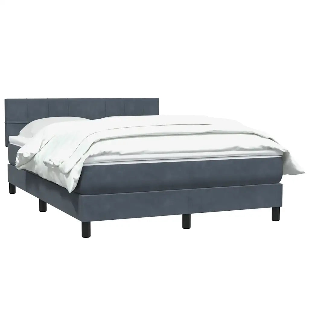vidaXL Giroletto a Molle con Materasso Grigio Scuro 160x210 cm Velluto