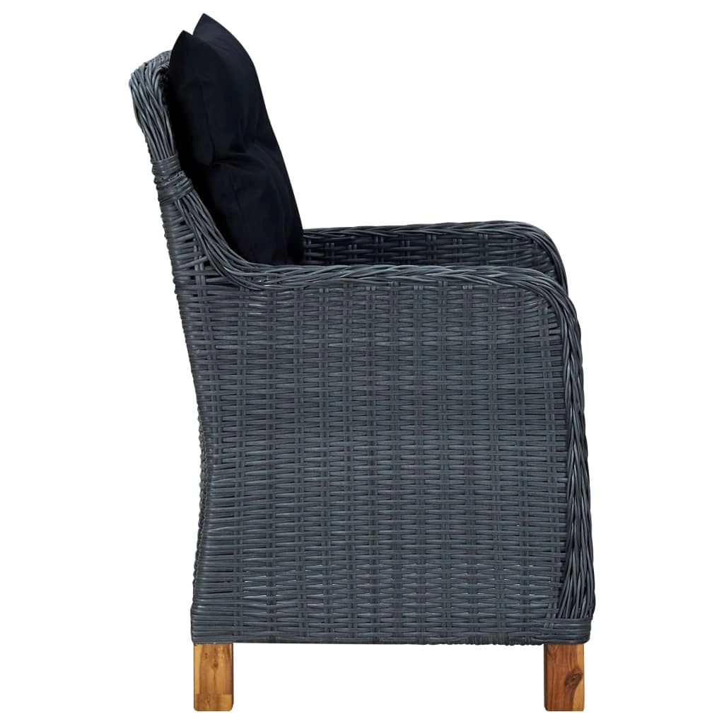 Set da pranzo da giardino per esterni 5 pezzi mobili grigio scuro 02_0013806