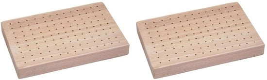Supporto per Spiedini in Legno - Progettazione Compatta - Piastra di Servizio - Display per Dolci - Avviso di Sicurezza - Standard per Alimenti