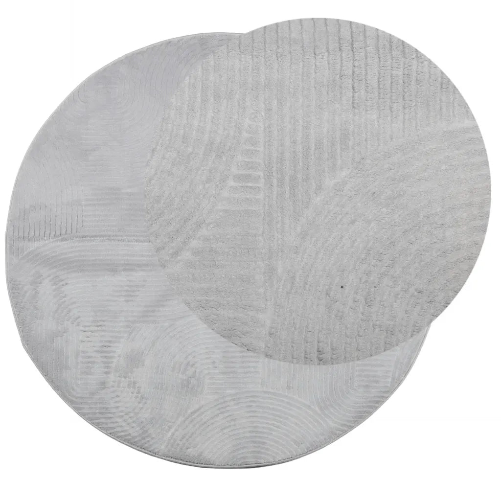 Tappeto IZA a Pelo Corto con Aspetto Scandinavo Grigio Ã˜ 120 cm