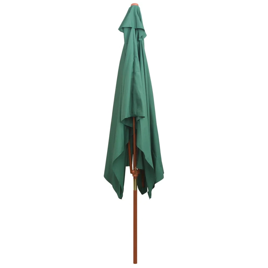 Ombrellone da giardino con palo in legno 200 x 300 cm verde 02_0008139
