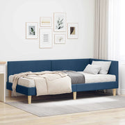 Struttura Letto Angolare con Materasso Altro 2 pcs Blu Tessuto 3393756