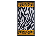 Telo Mare Jacquard Spugna Asciugamano Spiaggia Disegno Animalier Zebra