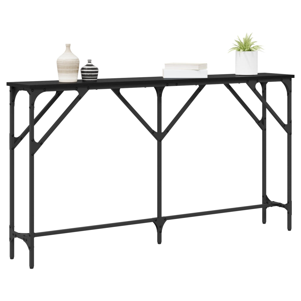 Tavolo da Consolle Rovere Nero 140x23x75 cm Legno Ingegnerizzato
