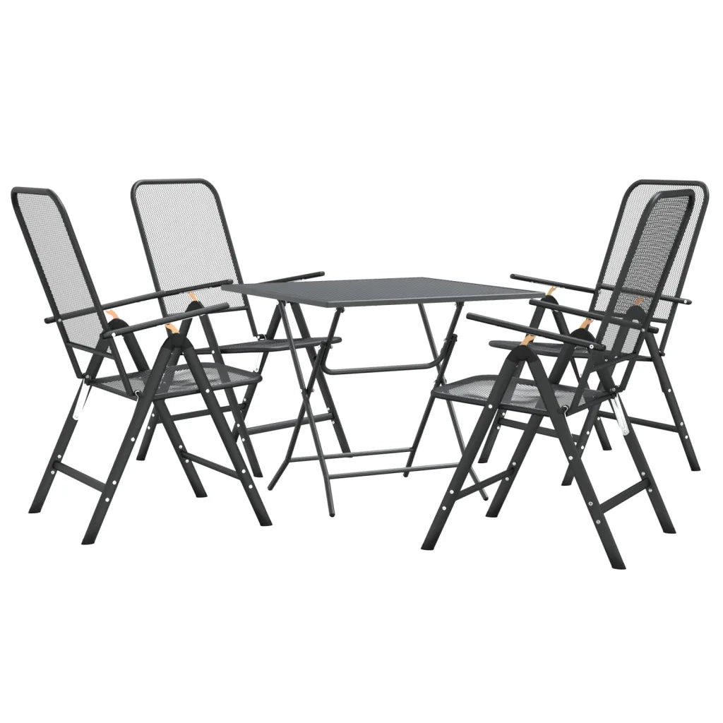 Set da Pranzo per Giardino 5pz Rete Metallica Espansa Antracite 3084722