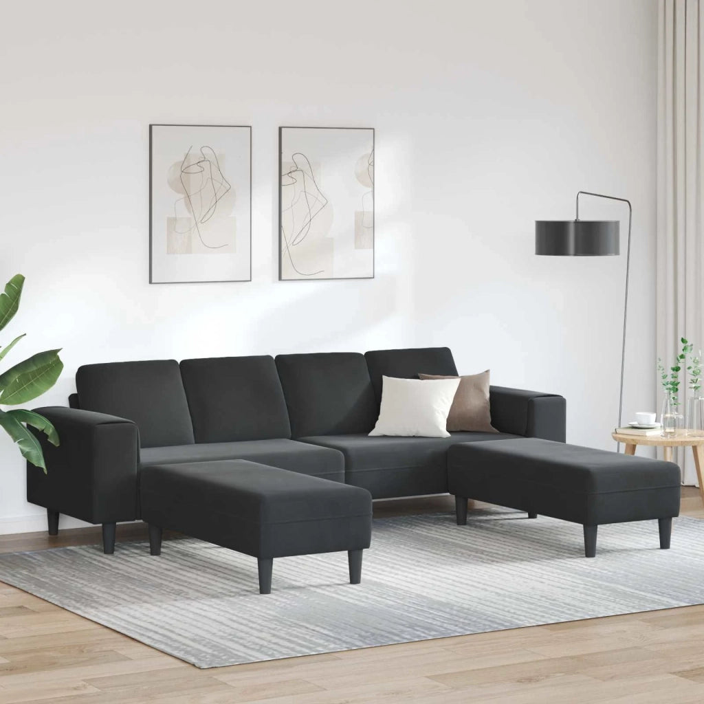 Divano per Soggiorno 3 pcs Nero 250 x 188 x 76 cm 3335127