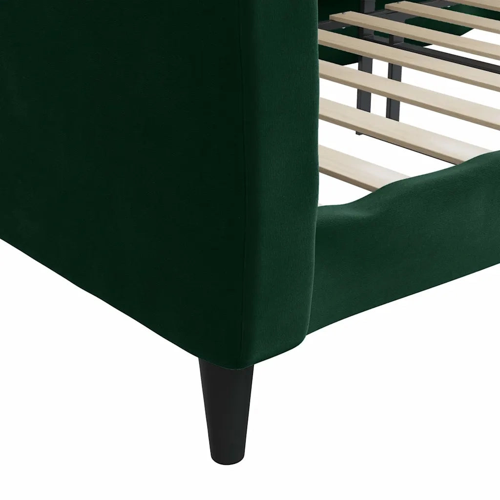Letto singolo | Letto per adulti | Letto da Giorno Verde Scuro 90x200 cm in Velluto