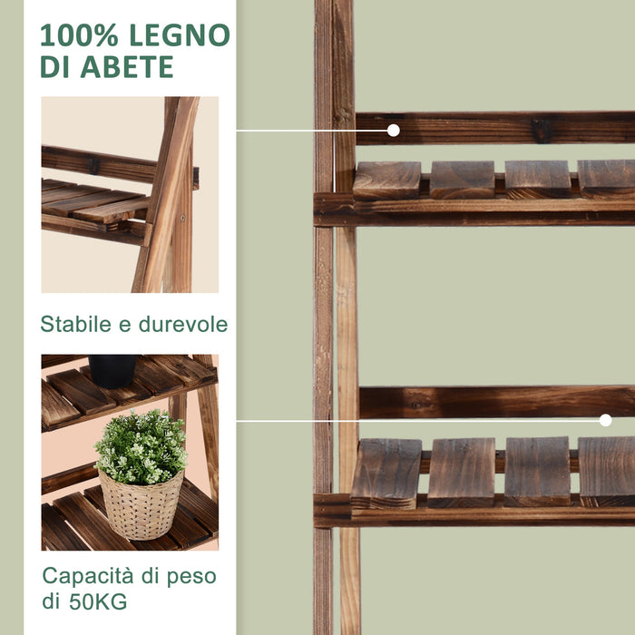 Scaffale Portapiante Pieghevole da Giardino 80x37x93 cm in Legno di Abete