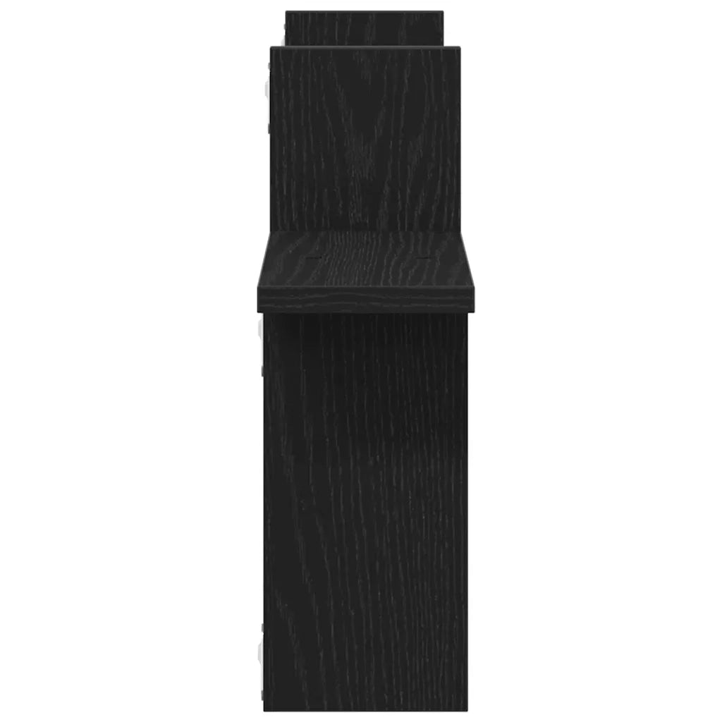 Mensole da Parete 2pz Rovere Nero 38x12x38 cm in Truciolato 868067