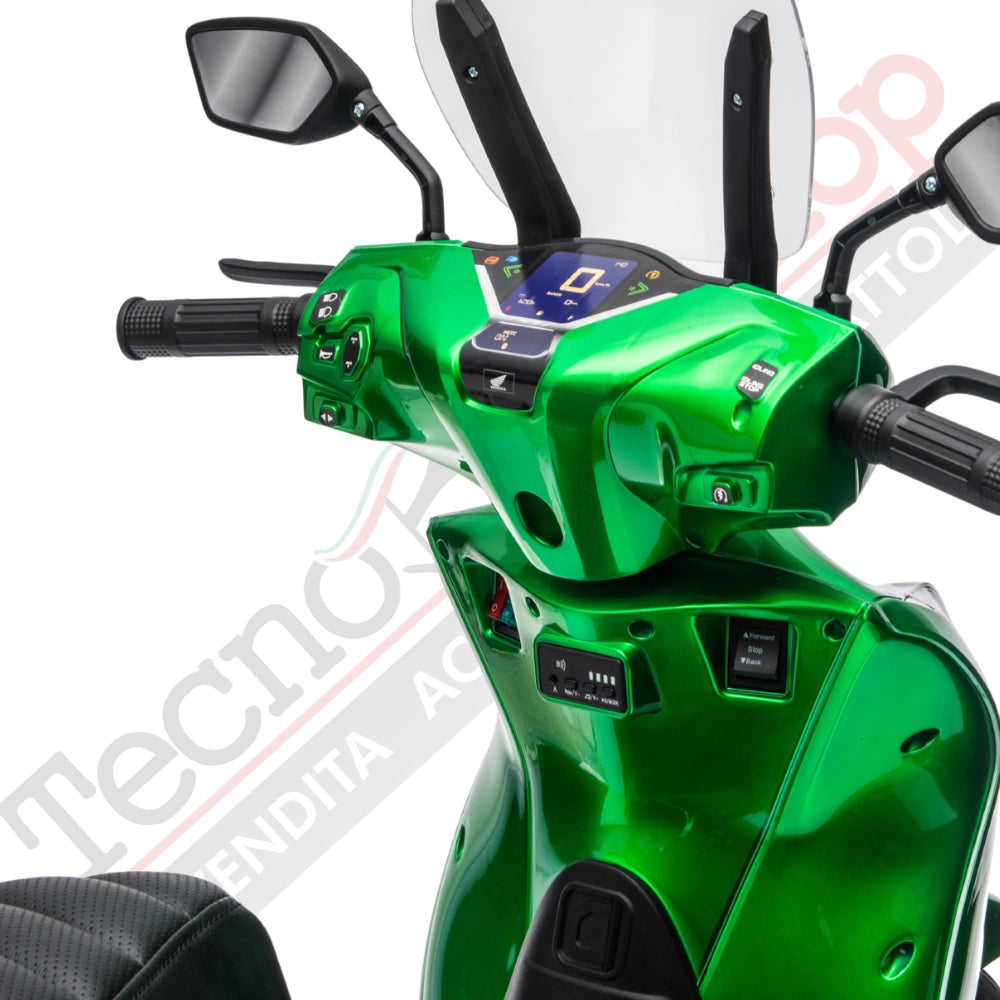Moto Elettrica per Bambini Honda SH125 Verniciato 12V con Licenza Ufficiale -Verde