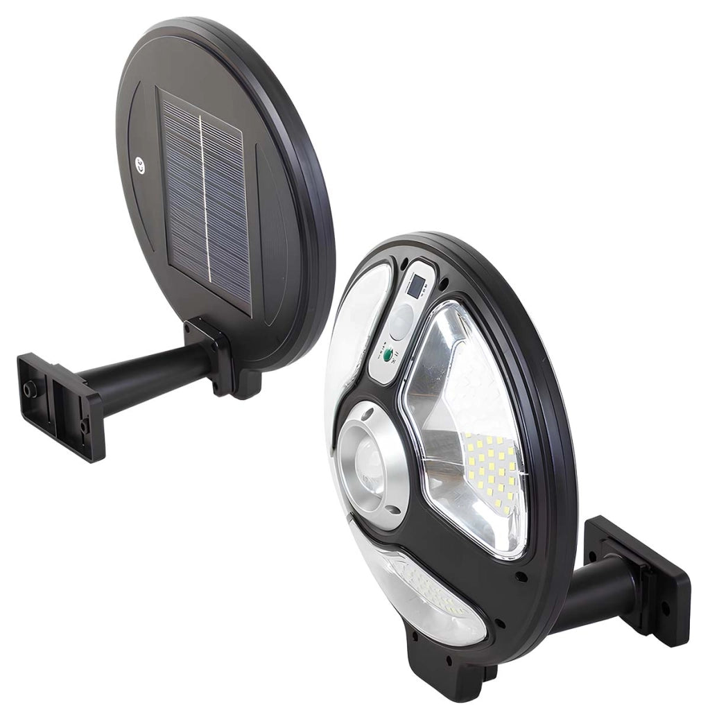 Lampada Solare Esterna 70W Orientabile a 360° con Riflettori Nero Avizar