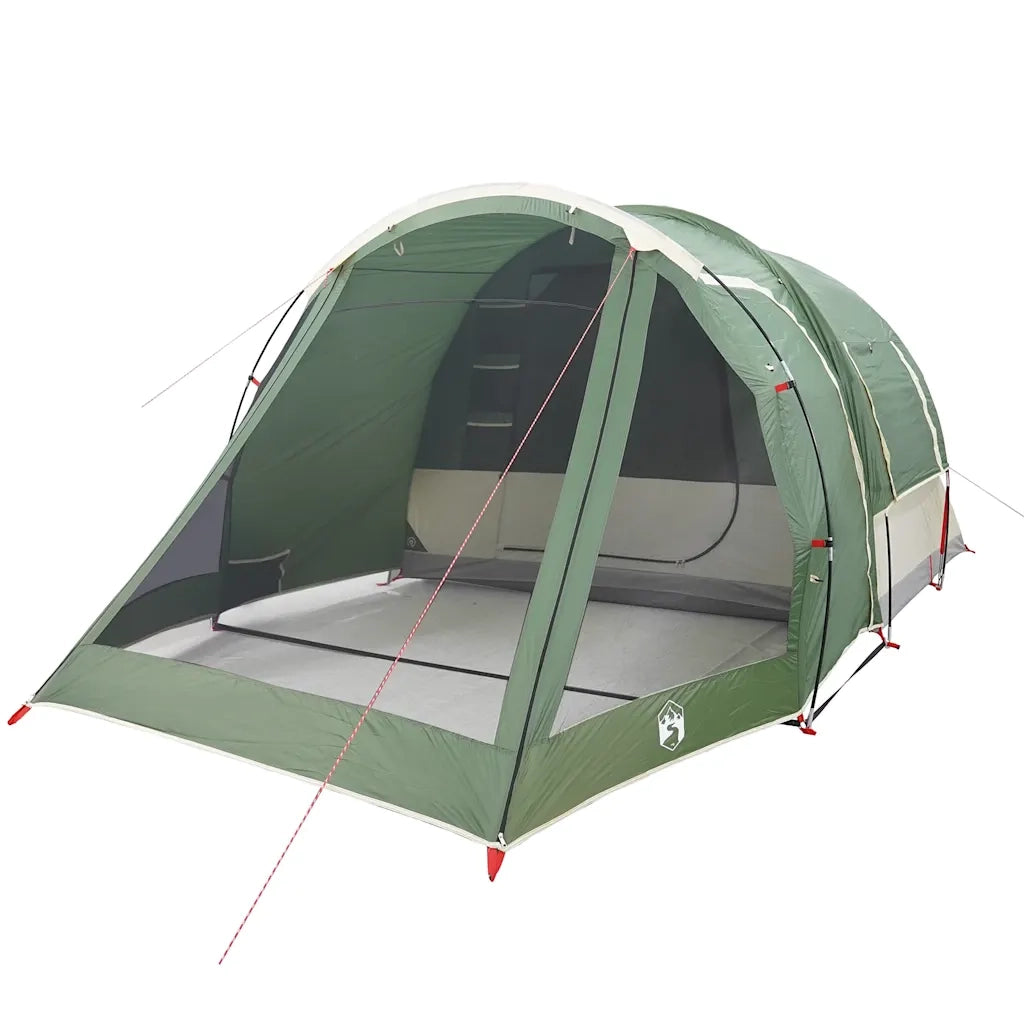 Tenda da Campeggio a Tunnel per 4 Persone Verde Impermeabile 94743