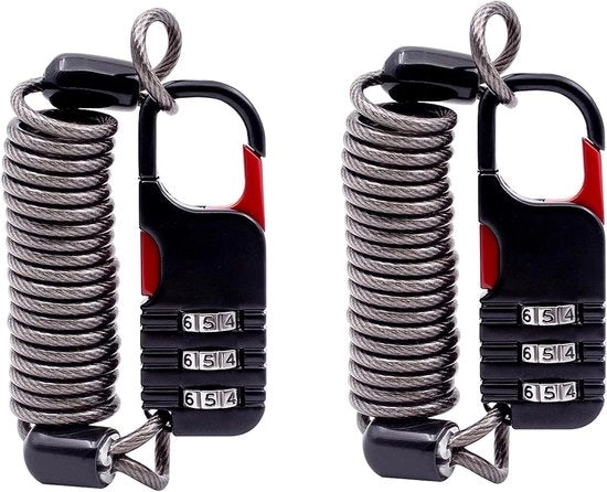 Chiusura per bicicletta - Chiusura per catena - Leggera - Cavo ripiegabile 91cm - Chiusura di sicurezza sottile per bagagli - Snowboard - Bicicletta e motocicletta - Casco di sicurezza