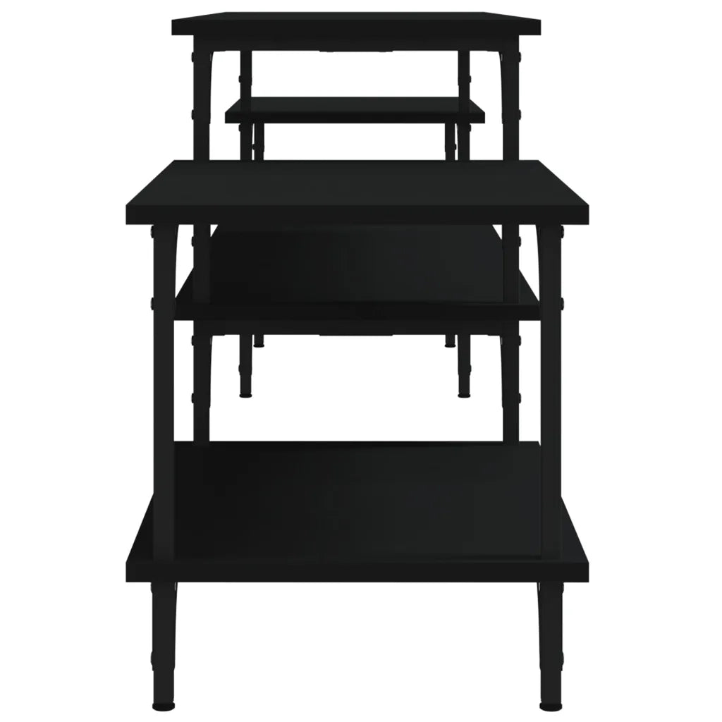 Mobile Porta TV Nero 197x35x52 cm in Legno Multistrato