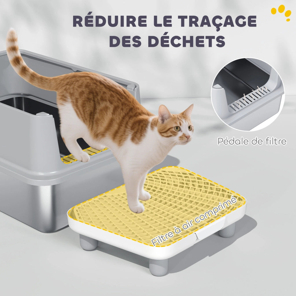 Lettiera per Gatti XL ¨C Zephmum ¨C Grigio 60x40x30 cm