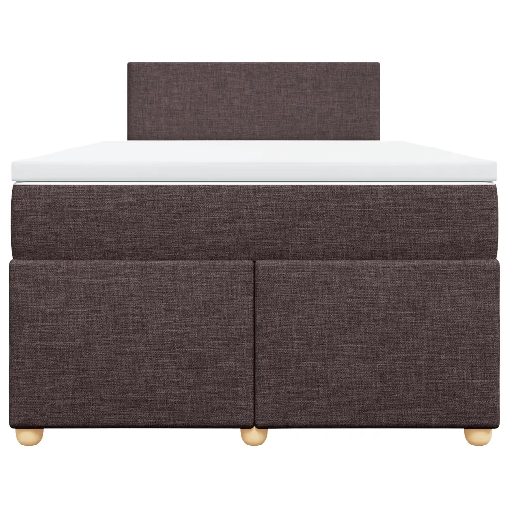 Giroletto a Molle con Materasso Marrone Scuro 120x200cm Tessuto