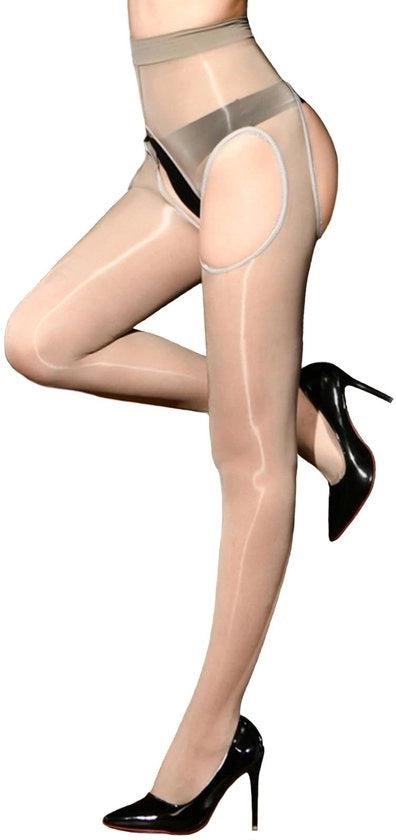 Pantaloni sexy per donne, 8 denier, morbidi, comodi, lucidi, alta vita