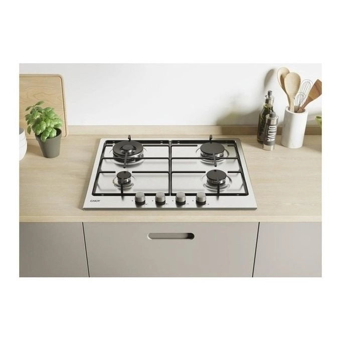 Candy Idea CHW6BR4WX Acciaio inox Da incasso 60 cm Gas 4 Fornello(i)
