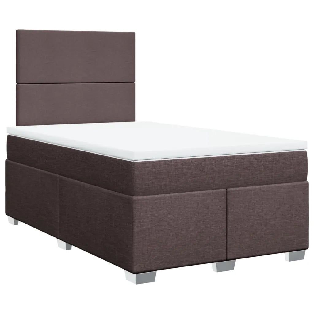 Giroletto a Molle con Materasso Marrone Scuro 120x190cm Tessuto
