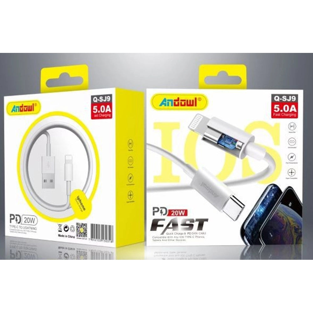 Trade Shop - Cavo Di Ricarica Rapida Pd 20w 5.0a Q-sj9 Da Usb Tipo Ac A Lightning 1 Mt Per Iphone -