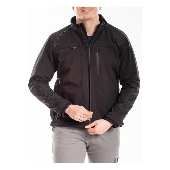 Rica Lewis 5430532 SHELL2904 Giubbotto Softshell Foderato in Pile Cappuccio Staccabile Spalle e Gomiti Rinforzati colore Nero