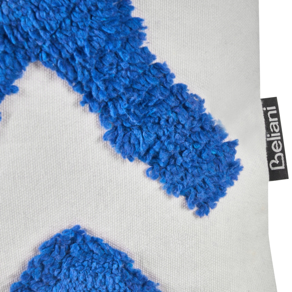 Set di 2 cuscini decorativi in cotone blu e bianco con motivo geometrico 45 x 45 cm Coperta rimovibile Accessori moderni per la camera da letto Soggiorno